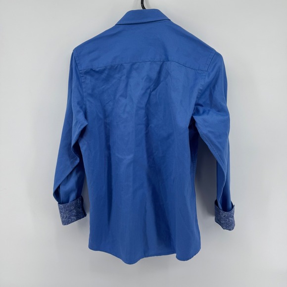 Robert Graham Kids Blue Herringbone Paisley Trim Button Down Shirt Size L - Picture 8 of 11